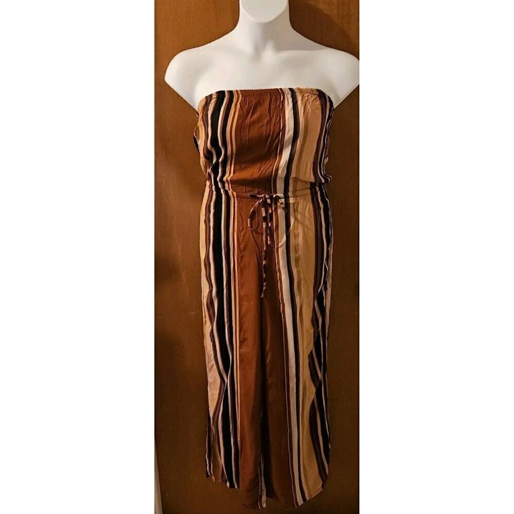 AMERICAN EAGLE Size S JUMPSUIT Striped Wide Leg Cropped Romper Beachy NEW